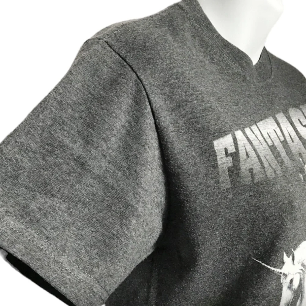 🦄Fantasy Football Gray Shirt Unicorn Graphic Top - Picture 7 of 9